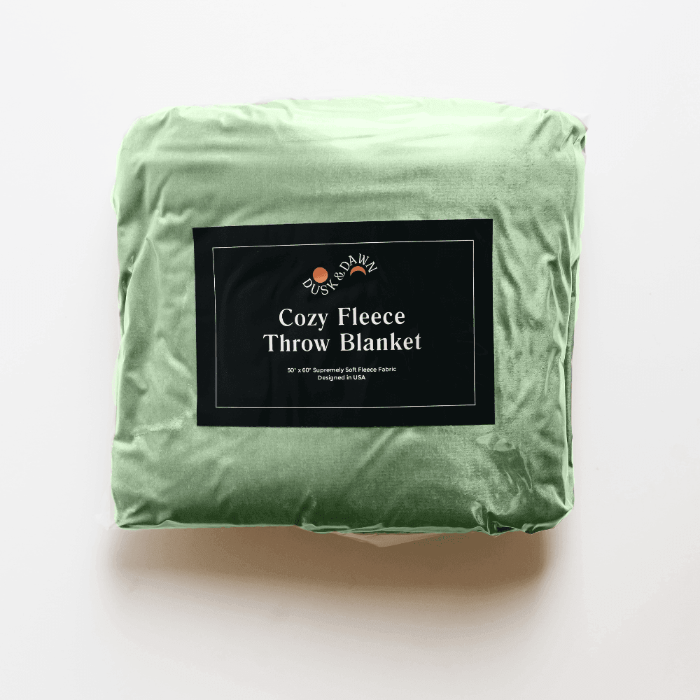 Sage Green Cozy Fleece Throw Blanket