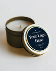 Custom Logo Soy Candle - 4oz Gold Travel Tin - Private Label