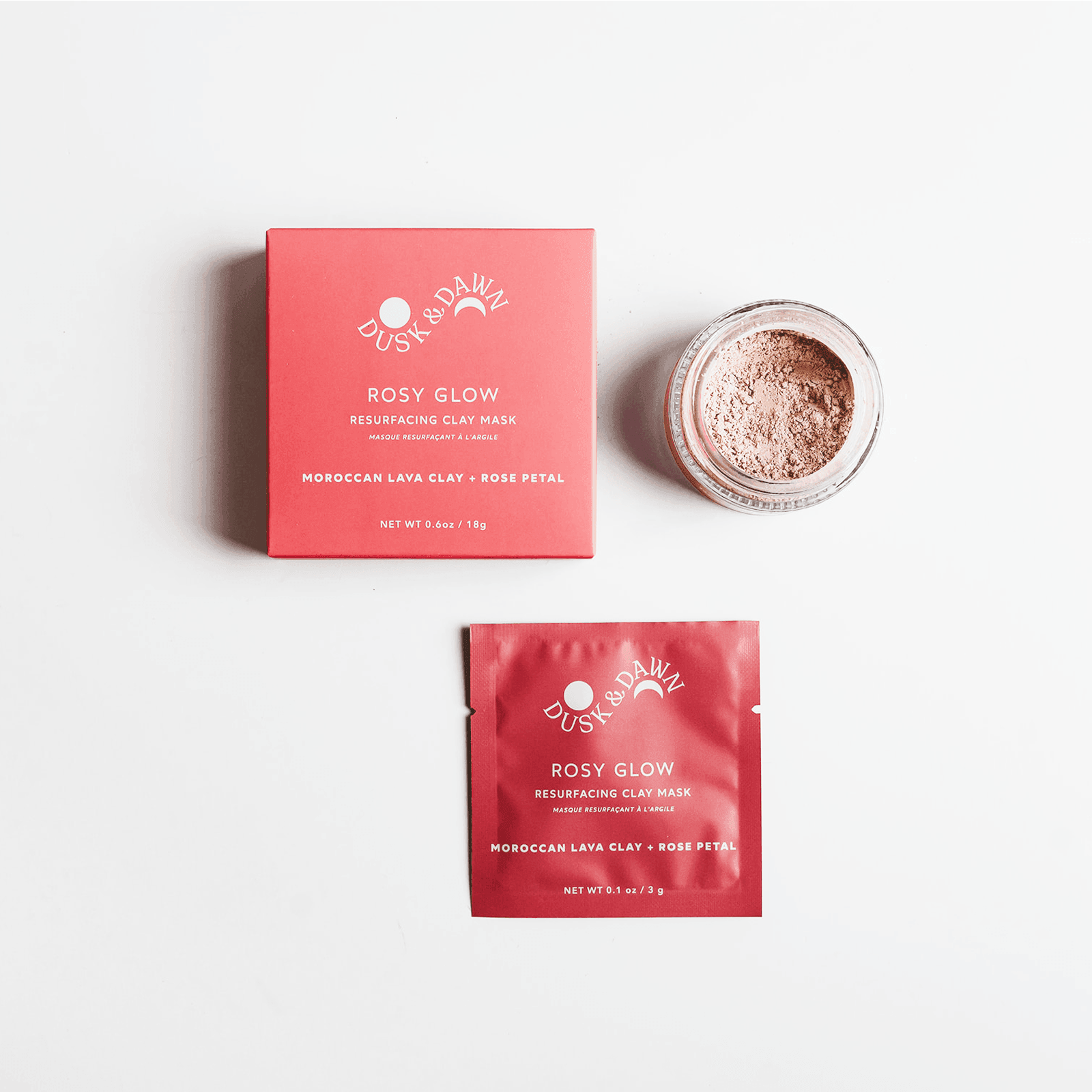 Rosy Glow Resurfacing Clay Mask - 9g Glass Jar