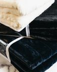 Black Luxe Faux Fur Throw Blanket