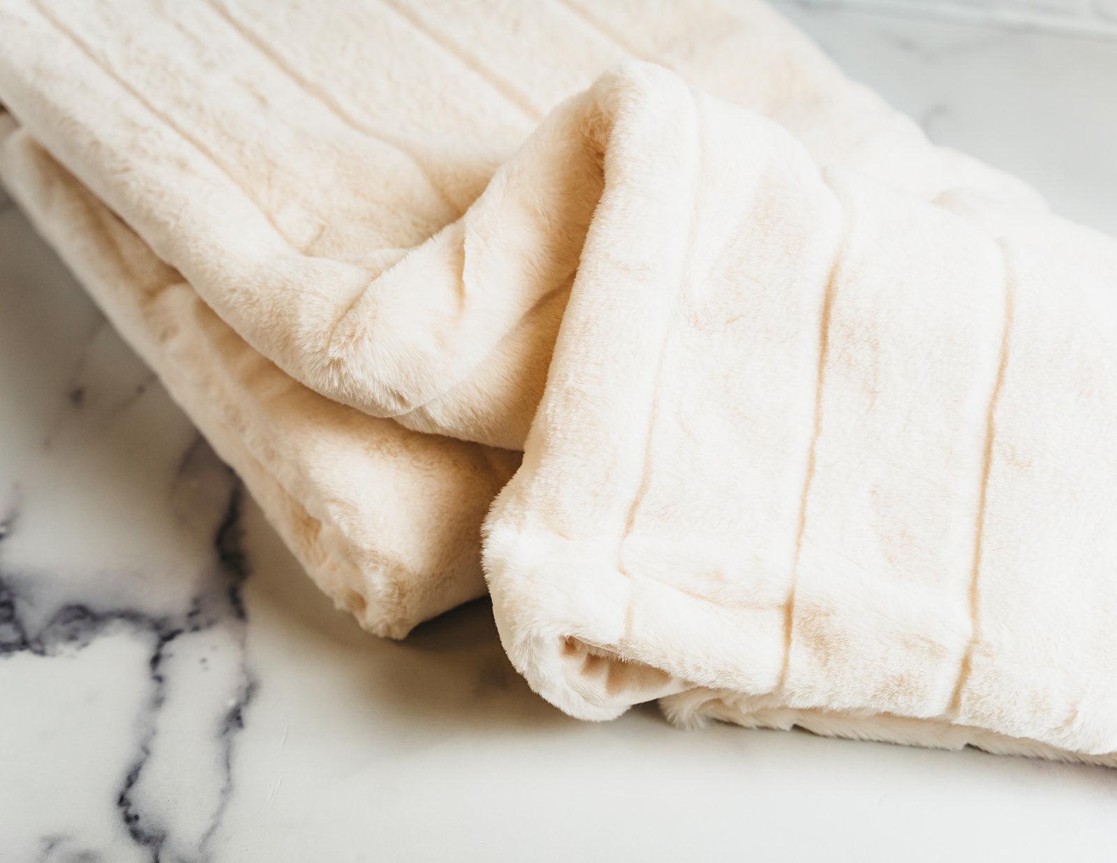 White Luxe Faux Fur Throw Blanket