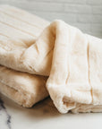 White Luxe Faux Fur Throw Blanket