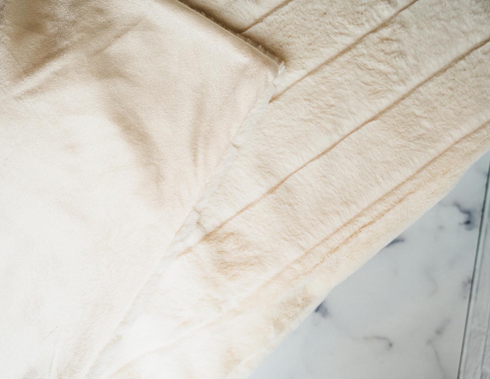 White Luxe Faux Fur Throw Blanket