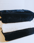 Black Luxe Faux Fur Throw Blanket