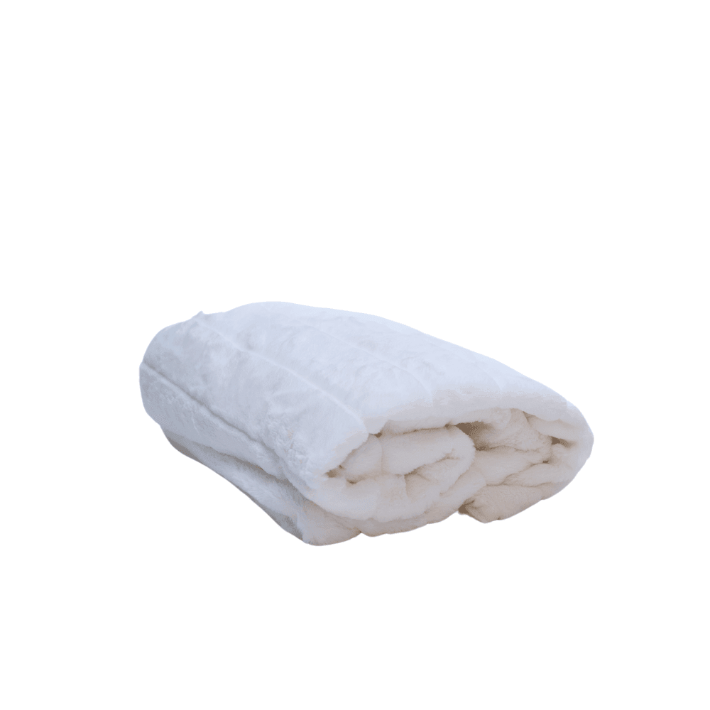 White Luxe Faux Fur Throw Blanket