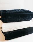 Black Luxe Faux Fur Throw Blanket