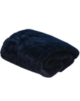 Navy Luxe Faux Fur Throw Blanket