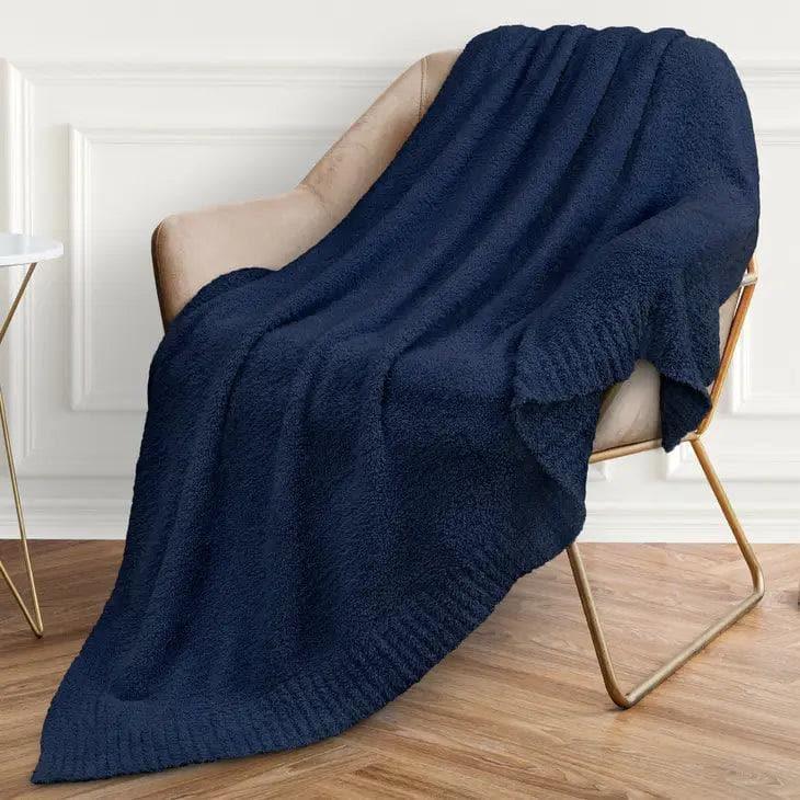 Navy Buttery Fluffy Throw Blanket