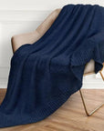 Navy Buttery Fluffy Throw Blanket