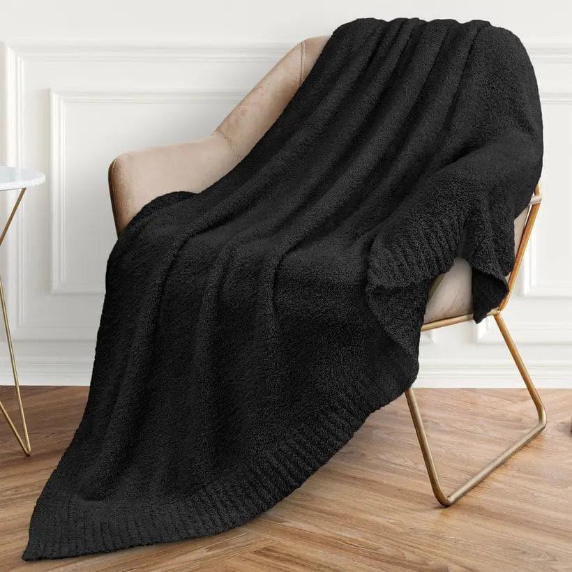 Black Buttery Fluffy Throw Blanket