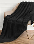 Black Buttery Fluffy Throw Blanket